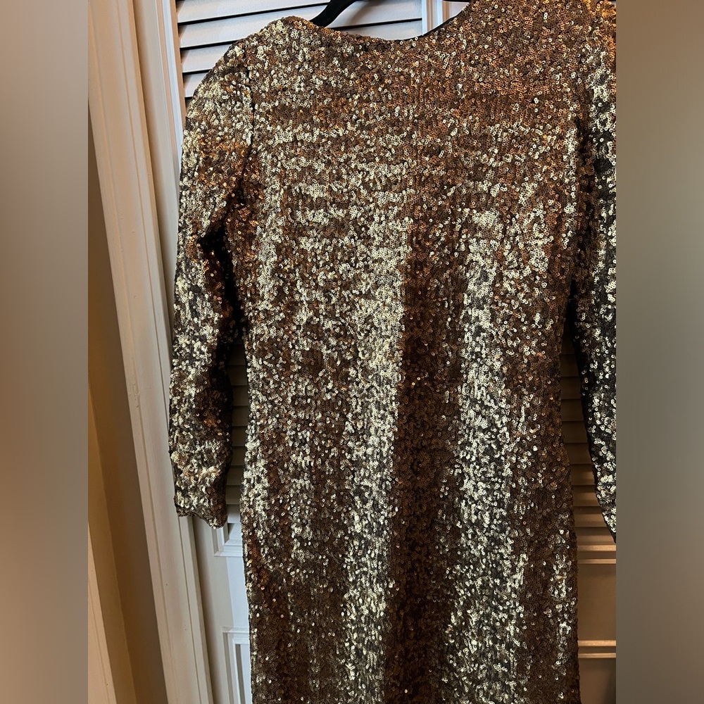 Gold sequin cocktail dress